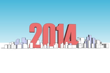 Fototapeta premium 3D 2014 Downtown