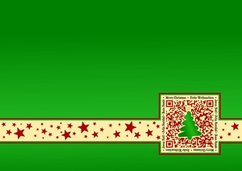 International Christmas-Card with QR Code - Green