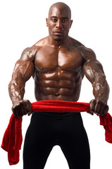 Strong bodybuilder man with perfect abs, chest,biceps