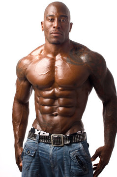 Strong bodybuilder man with perfect abs, chest,biceps