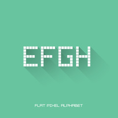 E F G H - Flat Pixel Alphabet