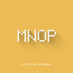 M N O P - Flat Pixel Alphabet