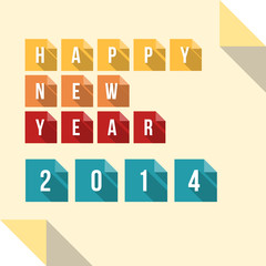 Happy New Year 2014 Flat Paper Card