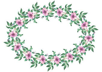 Oval frame from flowers