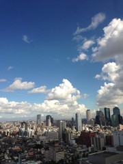 Obraz premium Wieżowce w Tokio