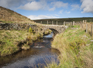 stone built moorland packhorse bridge