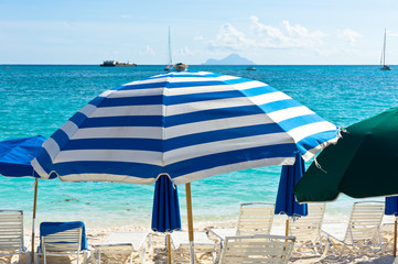 Beautiful beach in Philipsburg, Saint Martin, Carribean Islands