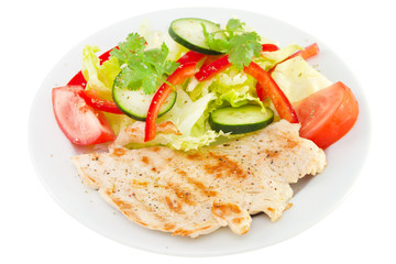 grilled turkey with salad