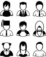 silhouette of people icon created in vector format