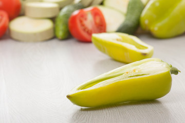 green pepper and other vegetables