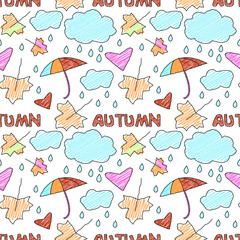 doodle autumn pattern