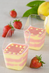 Passion fruit and strawberry mousse