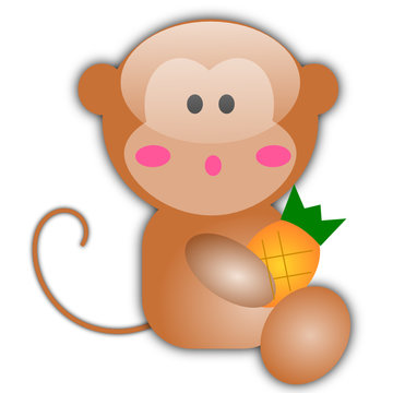 Vector illustration of little monkey