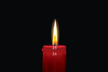 Red advent candle - december 23rd
