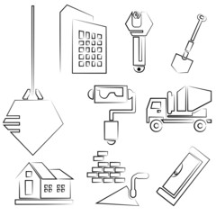 sketched construction icons