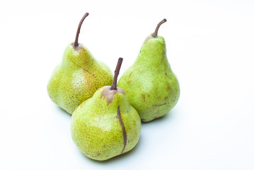 Three Pears isolated on white