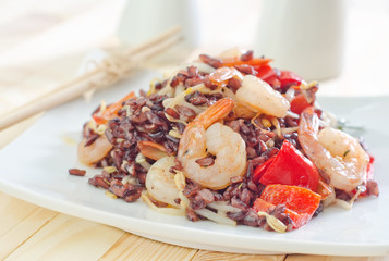 fried rice with shrimps