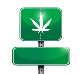 marijuana road sign illustration design