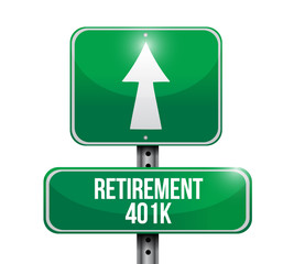 retirement 401k road sign illustration design
