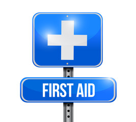 first aid road sign illustration design