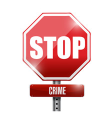 stop crime road sign illustration design