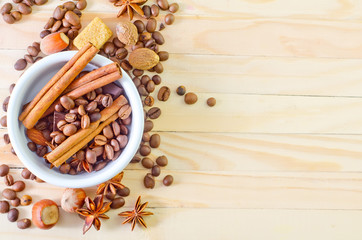 coffee, anis and cinnamon