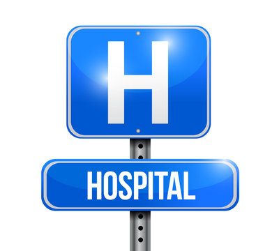 hospital road sign illustration design
