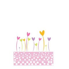 Heart Flower Greeting Card Vector