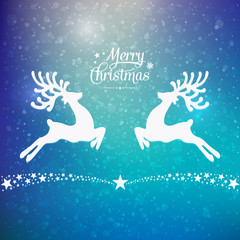 stars reindeer winter background