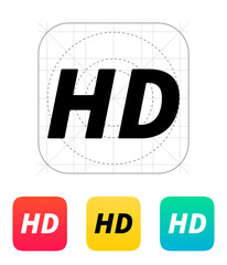 HD quality video icon.