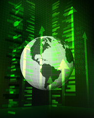 positive growth data in American countries vector