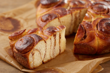 Homemade cinnamon roll cake