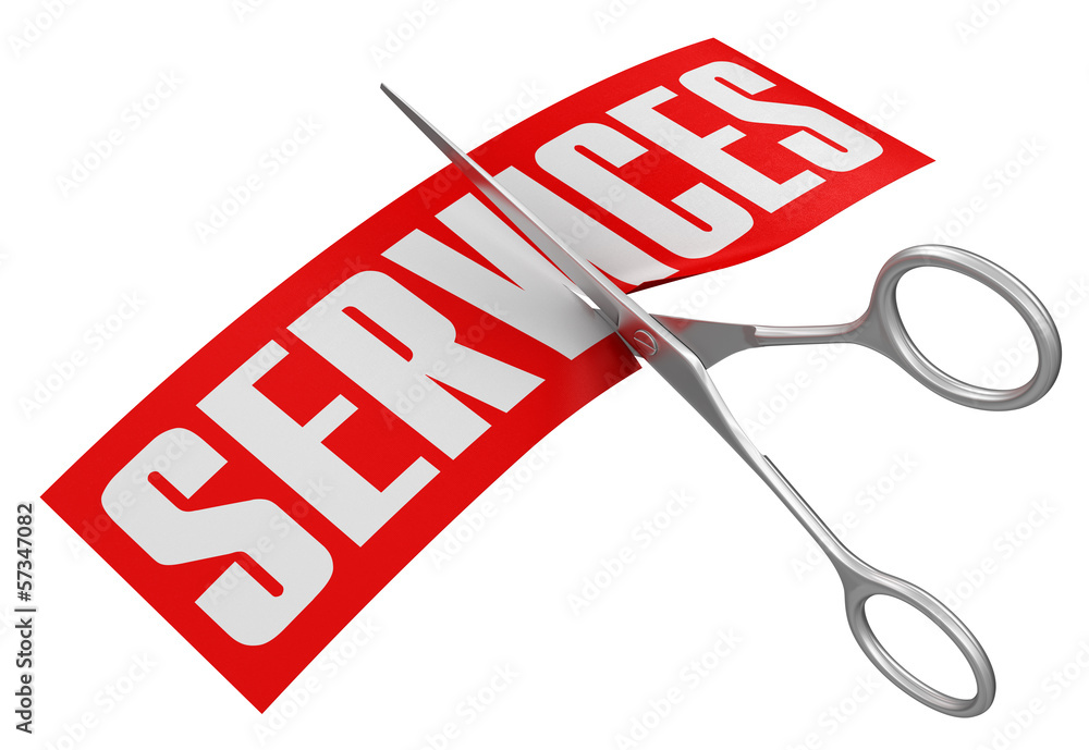 Poster scissors and services (clipping path included)