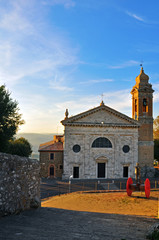 Italian church on sunset