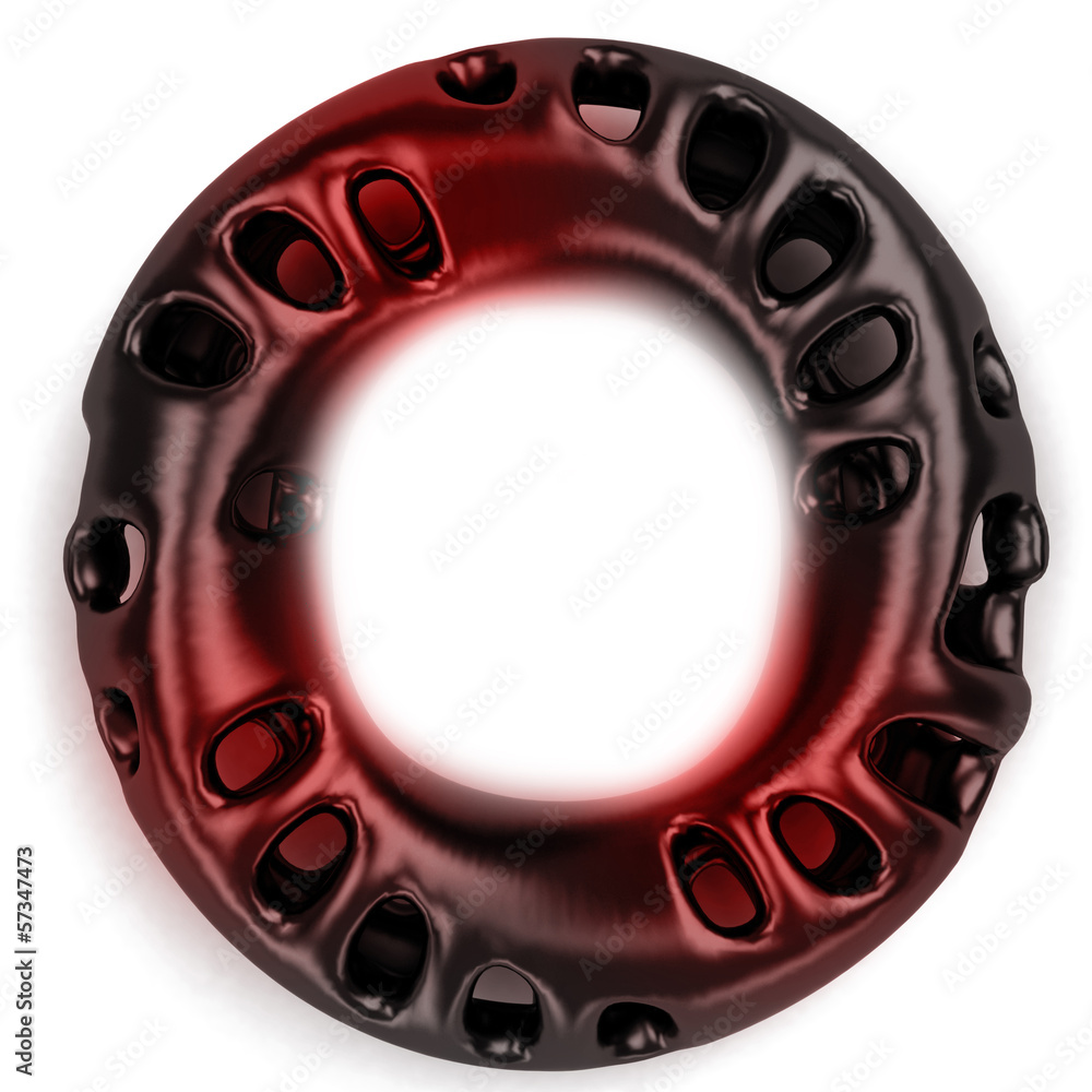 Wall mural dark red metallic circle shaped bracelet product design concept