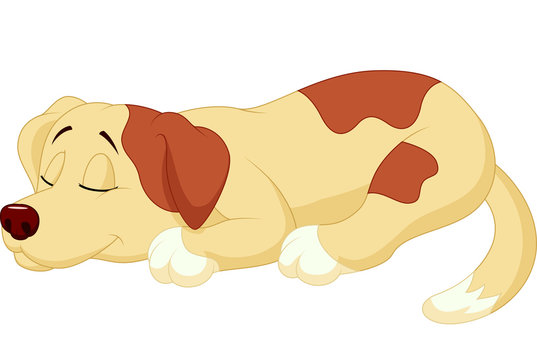 Cute dog cartoon sleeping