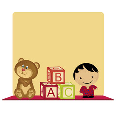 kid playing with toys