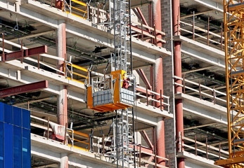 building site and hoists