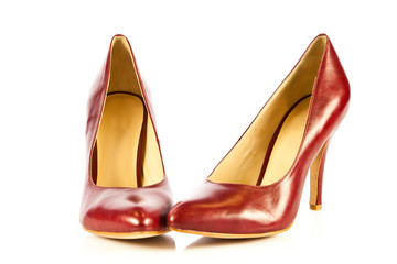  high heel women shoes on white background