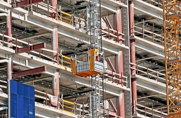 building site and hoists