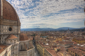 View over Firenze with famous church