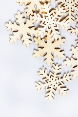 Snowflakes made of wood