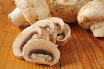 Sliced mushrooms