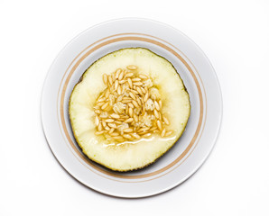 Melon isolated on white background.