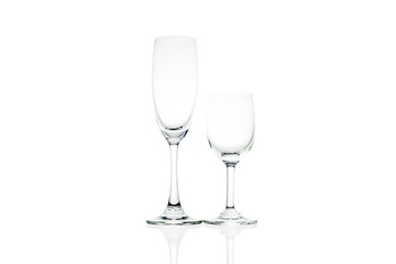 Empty wine glass isolated on a white background
