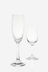 Empty wine glass isolated on a white background