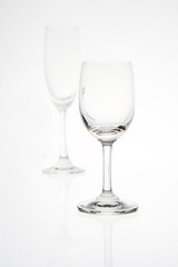 Empty wine glass isolated on a white background