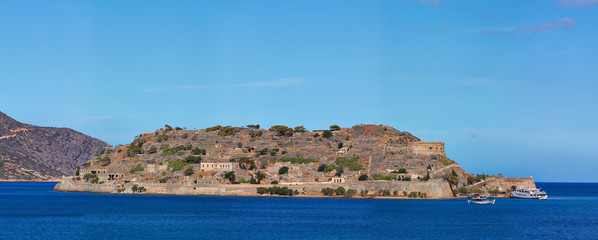 Fototapeta premium Panoramic view of Spinalonga island, Crete, Greece.