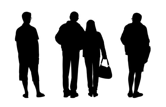 people standing outdoor silhouettes set 2