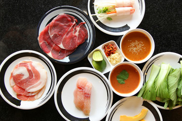 Fresh food Shabu Sukiyaki Japanese food set